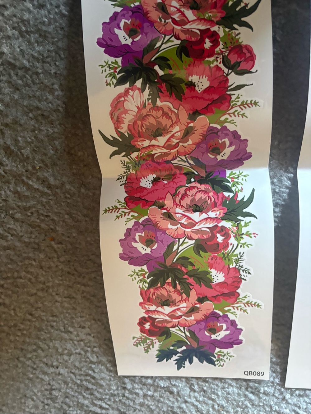Floral Peel-and-Stick Temporary tattoos- Pink & Purple Bouquet
